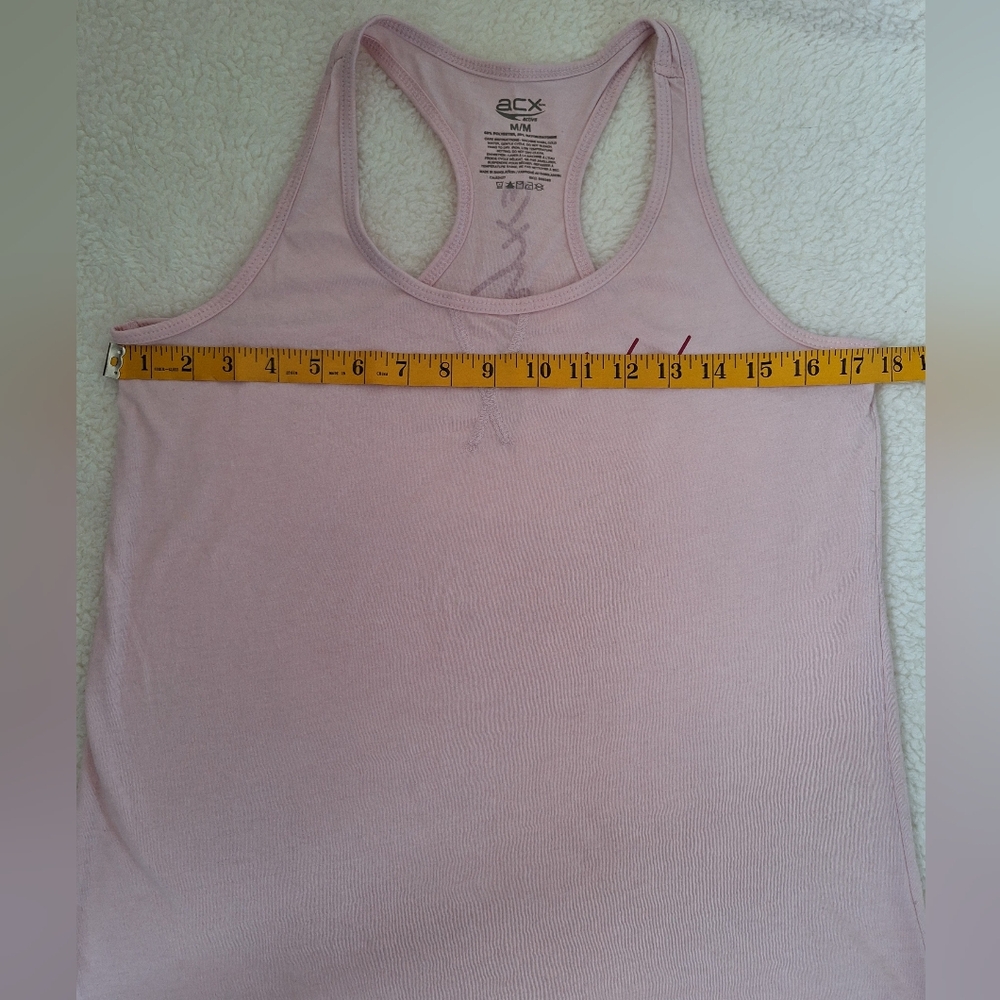 3/$20 ACX Active Light Pink Racerback Tank with Inhale Exhale Script - Picture 4 of 6
